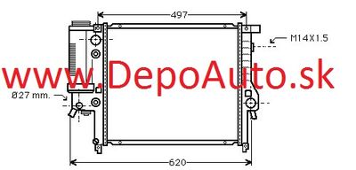 BMW 3 E36 10/90-3/98 chladič vody 1,6i-1,8i-2,0i / AUTOMAT /