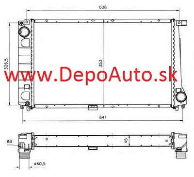 BMW 3 E36 10/90-3/98 chladič vody 318TDs